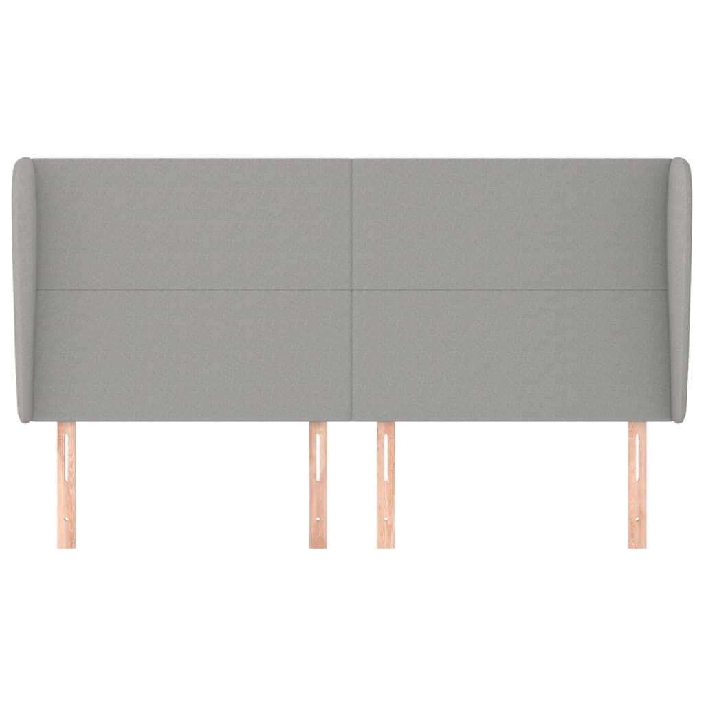 Tête de lit avec oreilles Gris clair 183x23x118/128 cm Tissu - XIOS