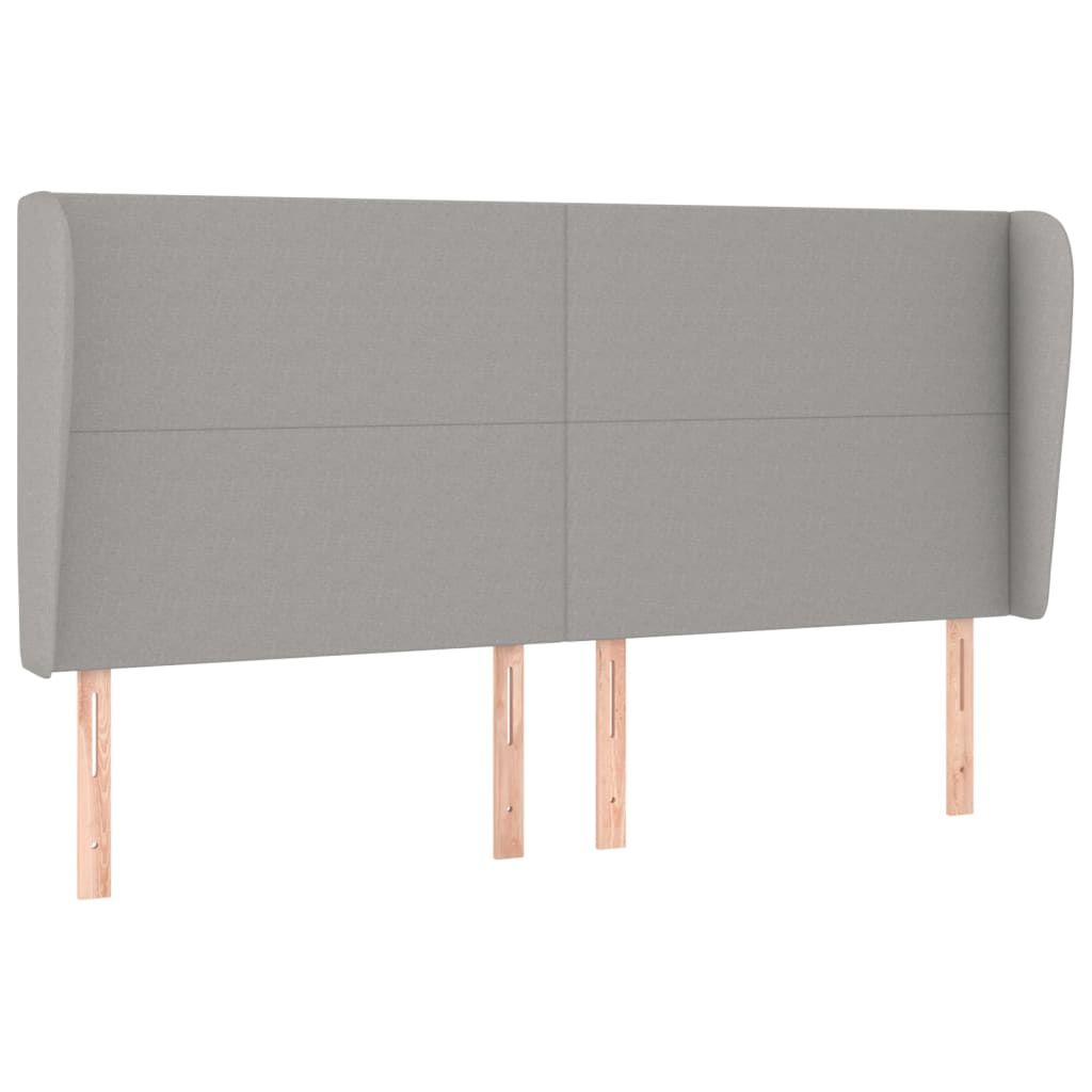 Tête de lit avec oreilles Gris clair 203x23x118/128 cm Tissu - XIOS