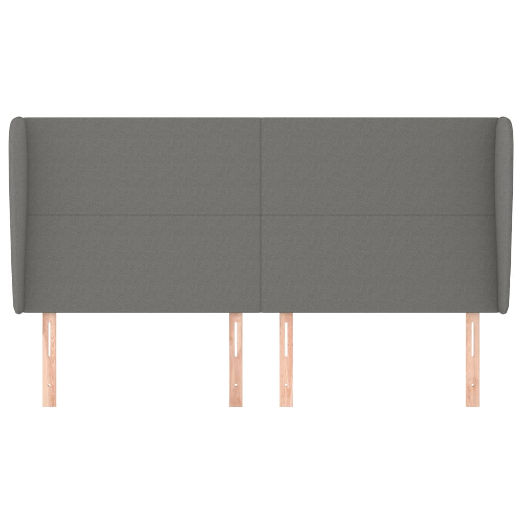 Tête de lit avec oreilles Gris foncé 203x23x118/128 cm Tissu - XIOS