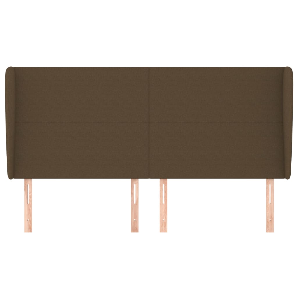 Tête de lit avec oreilles Marron foncé 203x23x118/128 cm Tissu - XIOS