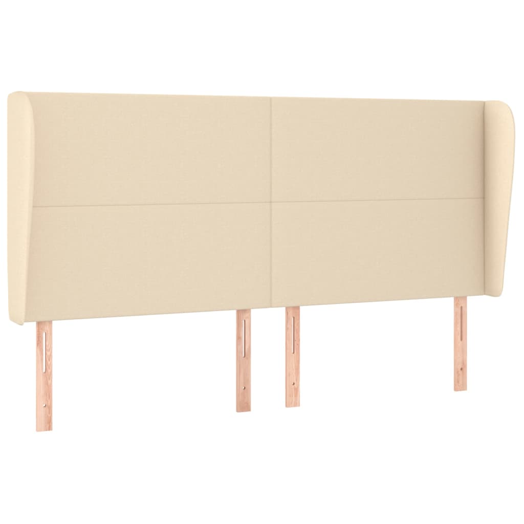 Tête de lit avec oreilles Crème 203x23x118/128 cm Tissu - XIOS