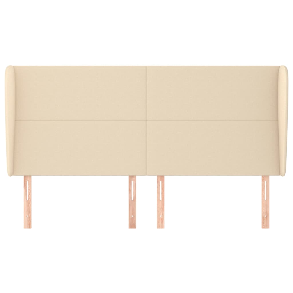 Tête de lit avec oreilles Crème 203x23x118/128 cm Tissu - XIOS