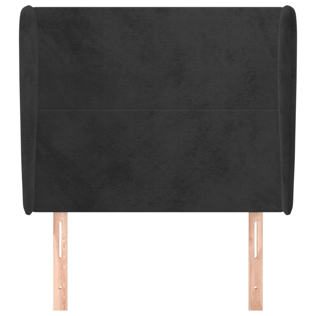 Tête de lit avec oreilles Noir 83x23x118/128 cm Velours - XIOS