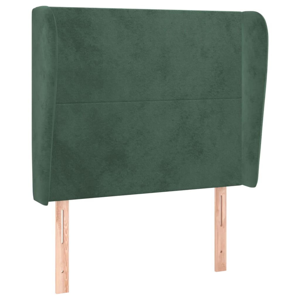 Tête de lit avec oreilles Vert foncé 83x23x118/128 cm Velours - XIOS