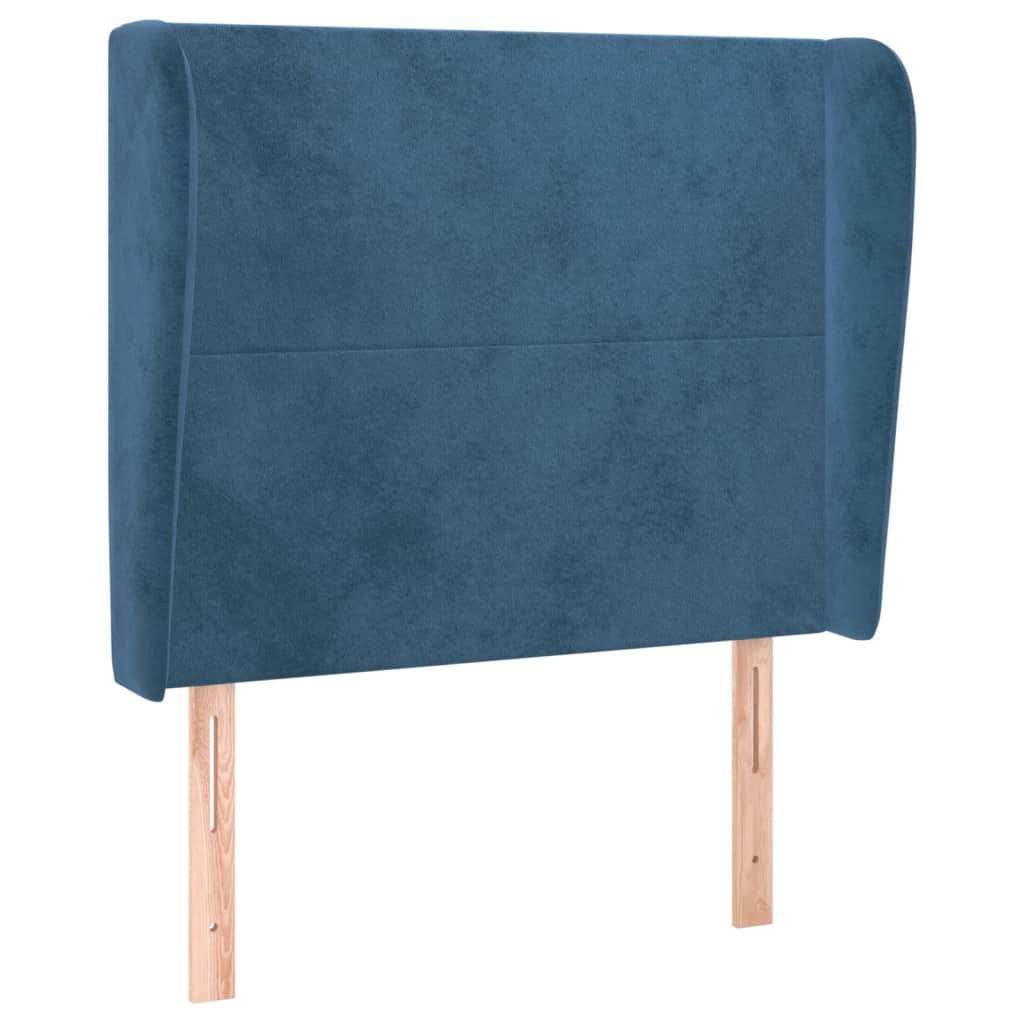 Tête de lit avec oreilles Bleu foncé 83x23x118/128 cm Velours - XIOS