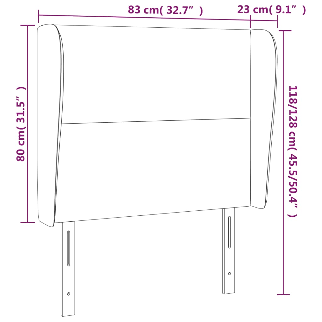 Tête de lit avec oreilles Bleu foncé 83x23x118/128 cm Velours - XIOS