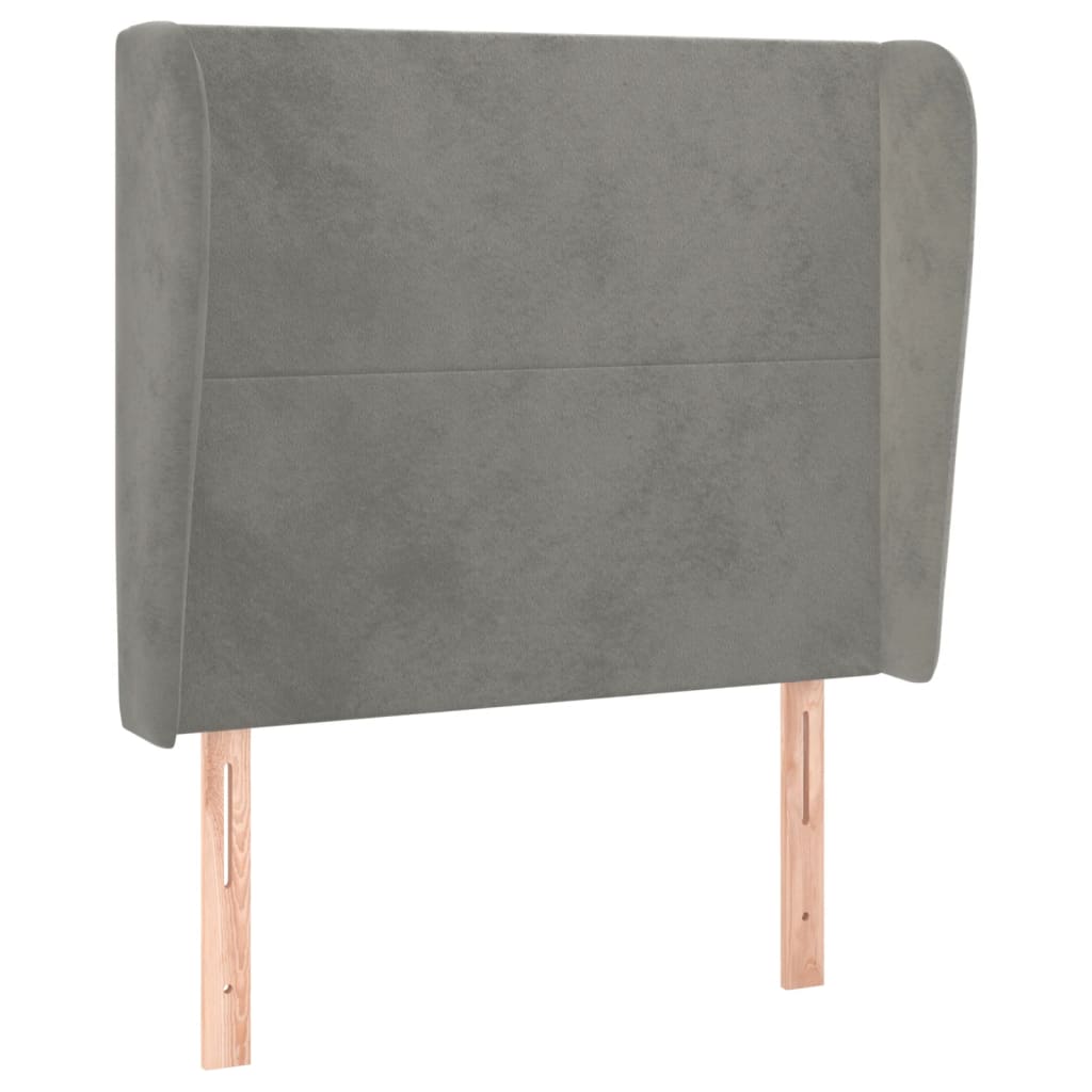 Tête de lit avec oreilles Gris clair 93x23x118/128 cm Velours - XIOS