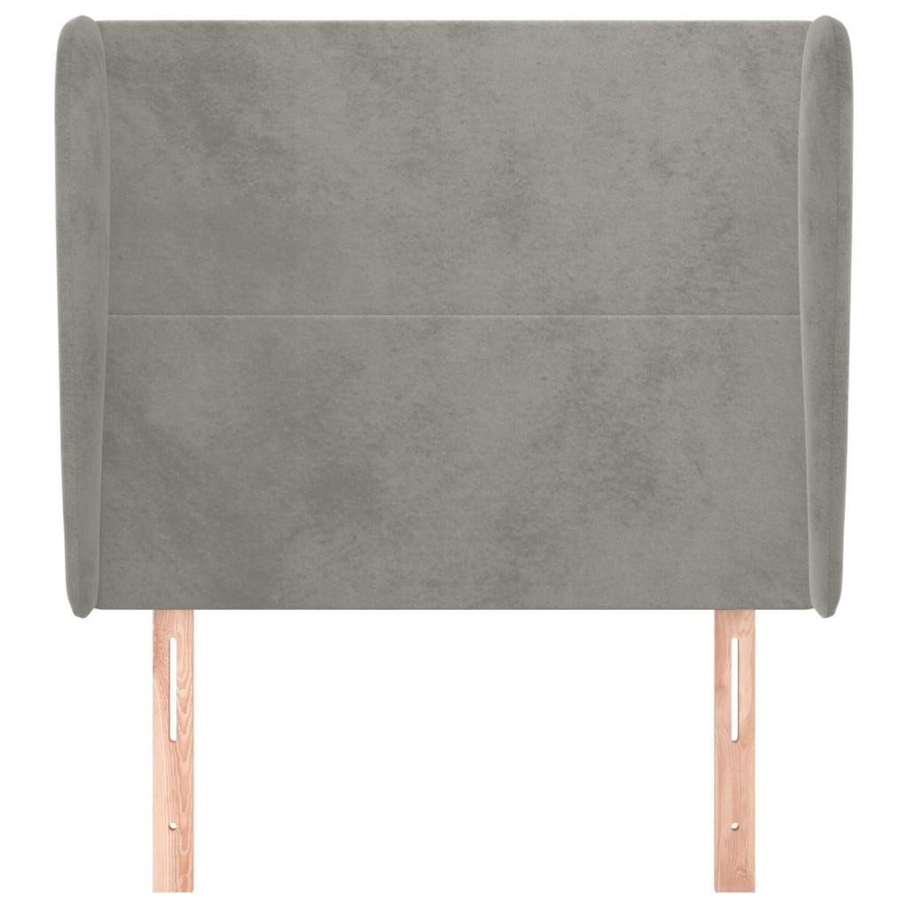 Tête de lit avec oreilles Gris clair 93x23x118/128 cm Velours - XIOS