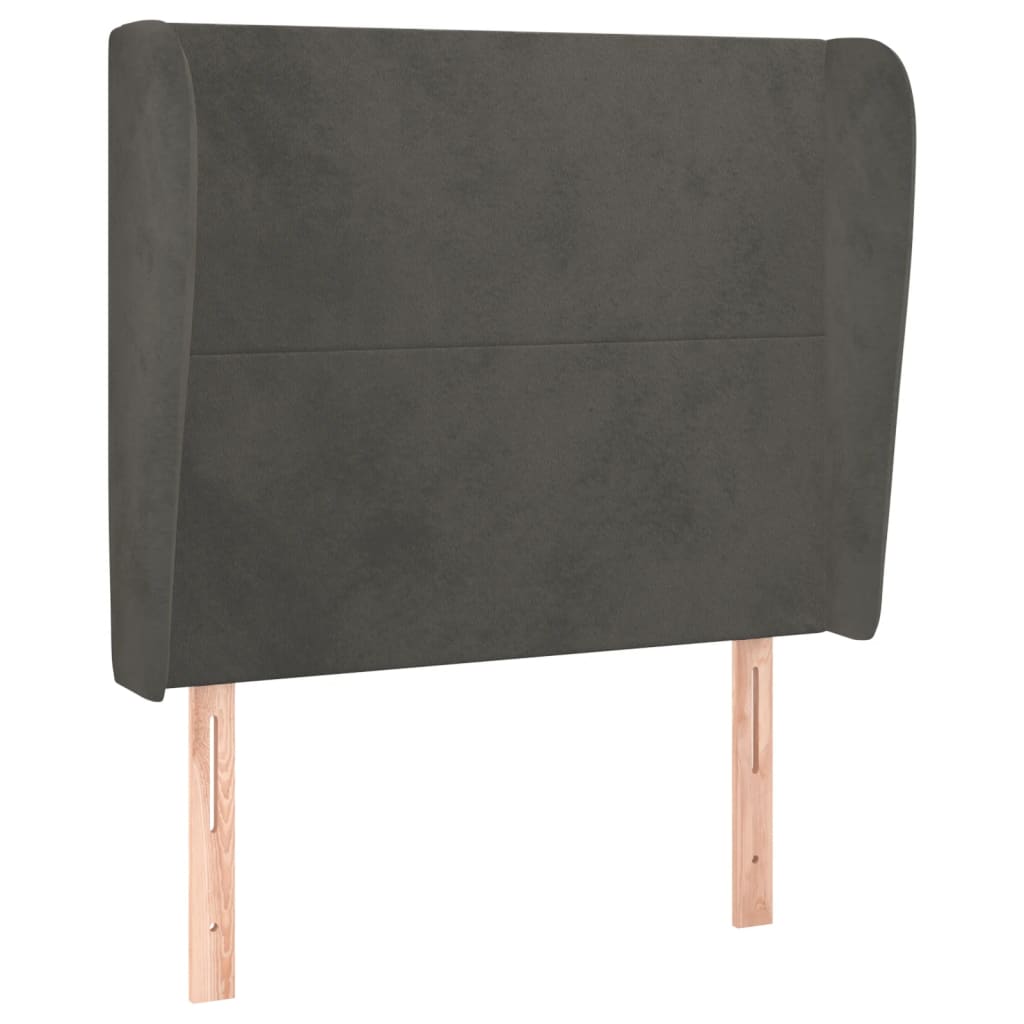 Tête de lit avec oreilles Gris foncé 93x23x118/128 cm Velours - XIOS