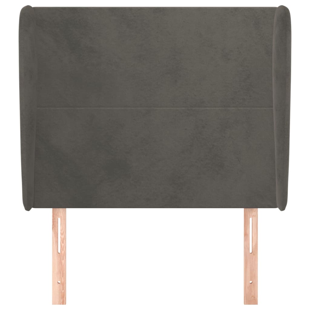 Tête de lit avec oreilles Gris foncé 93x23x118/128 cm Velours - XIOS