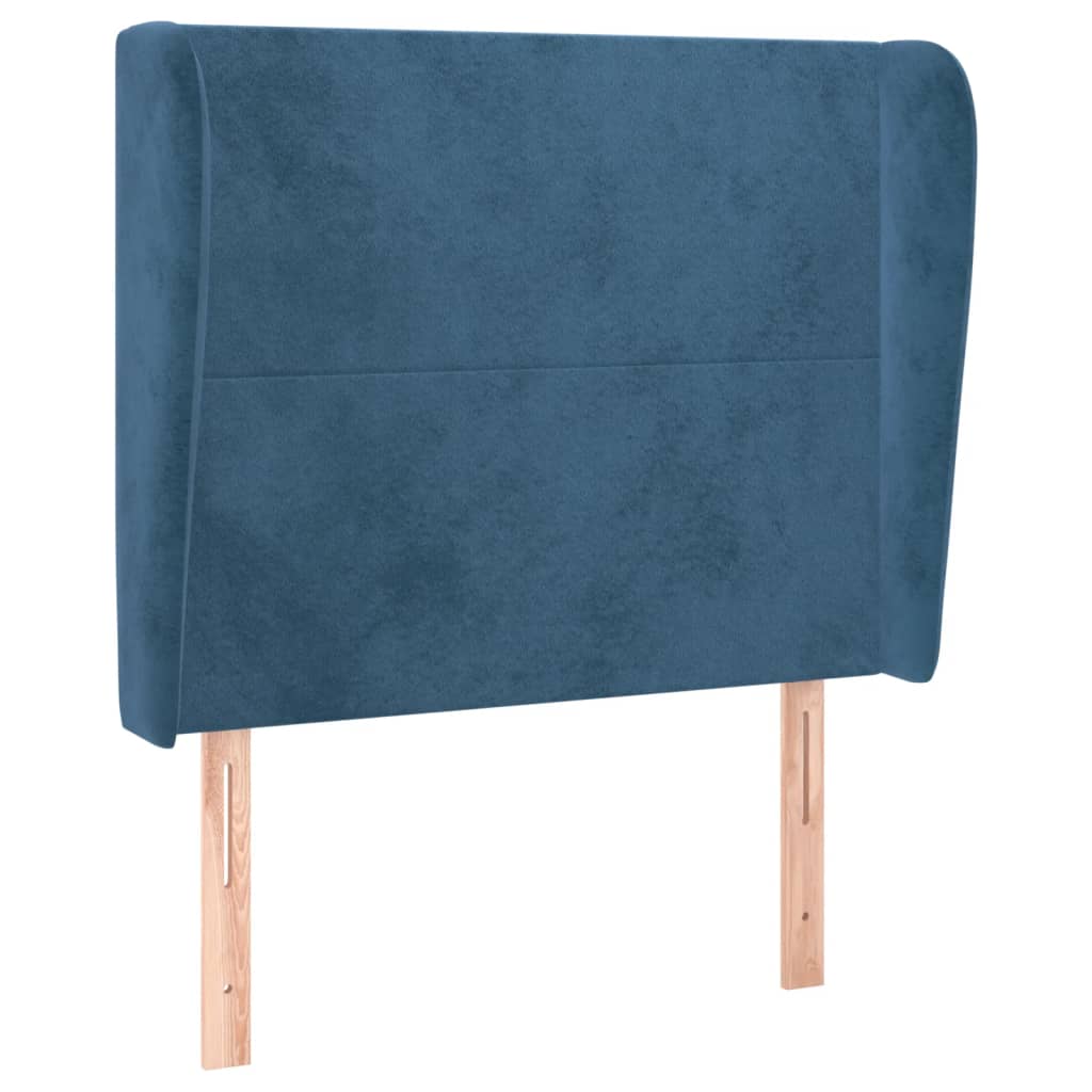 Tête de lit avec oreilles Bleu foncé 93x23x118/128 cm Velours - XIOS