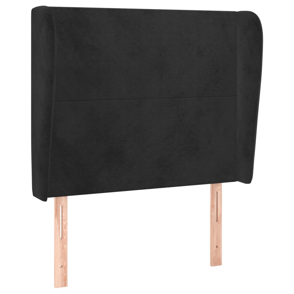 Tête de lit avec oreilles Noir 103x23x118/128 cm Velours - XIOS