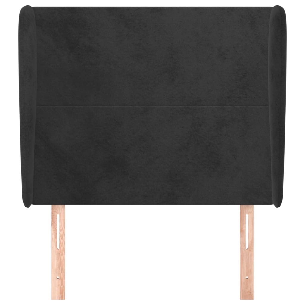 Tête de lit avec oreilles Noir 103x23x118/128 cm Velours - XIOS