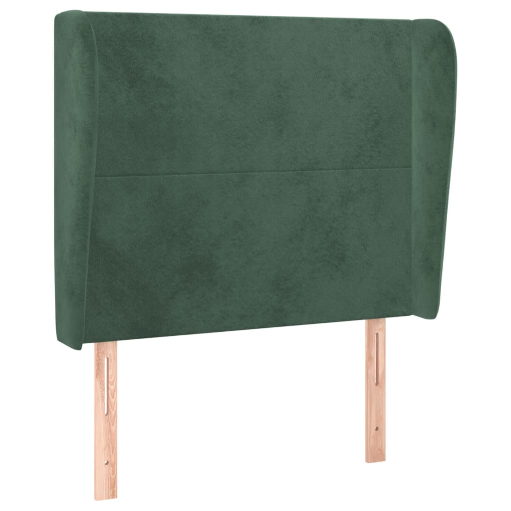 Tête de lit avec oreilles Vert foncé 103x23x118/128 cm Velours - XIOS