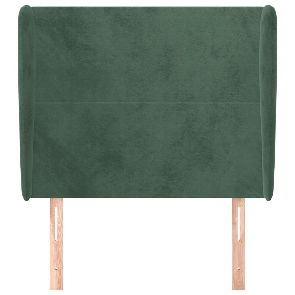 Tête de lit avec oreilles Vert foncé 103x23x118/128 cm Velours - XIOS