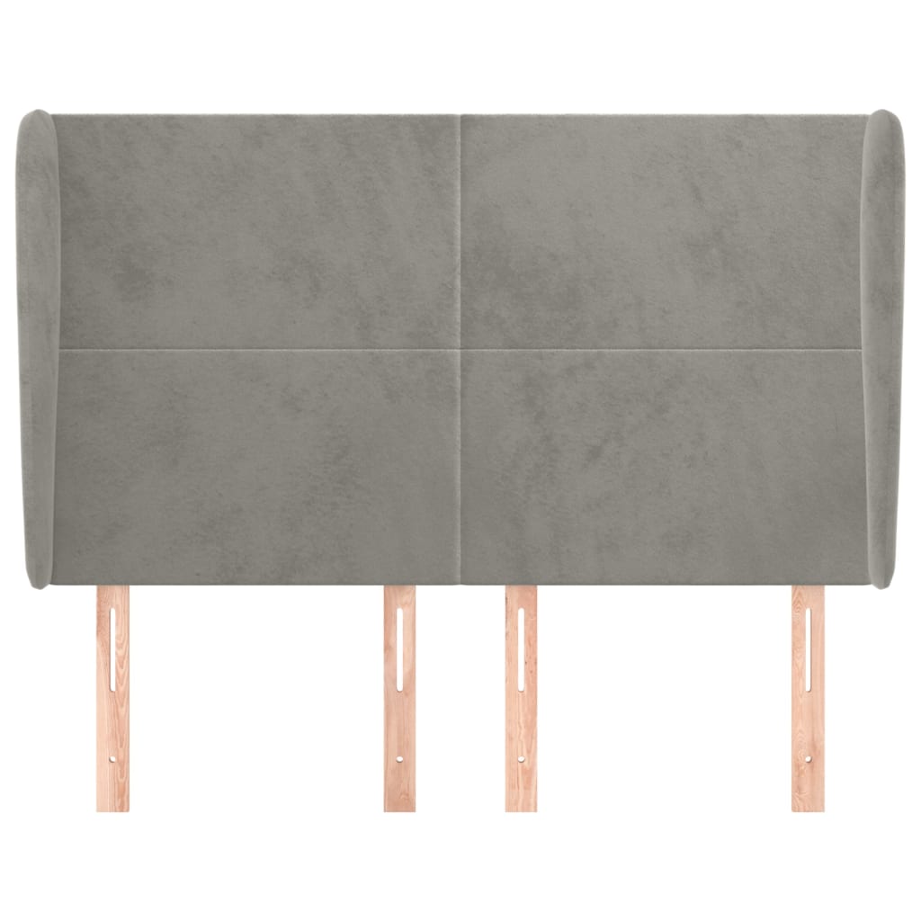 Tête de lit avec oreilles Gris clair 147x23x118/128 cm Velours - XIOS