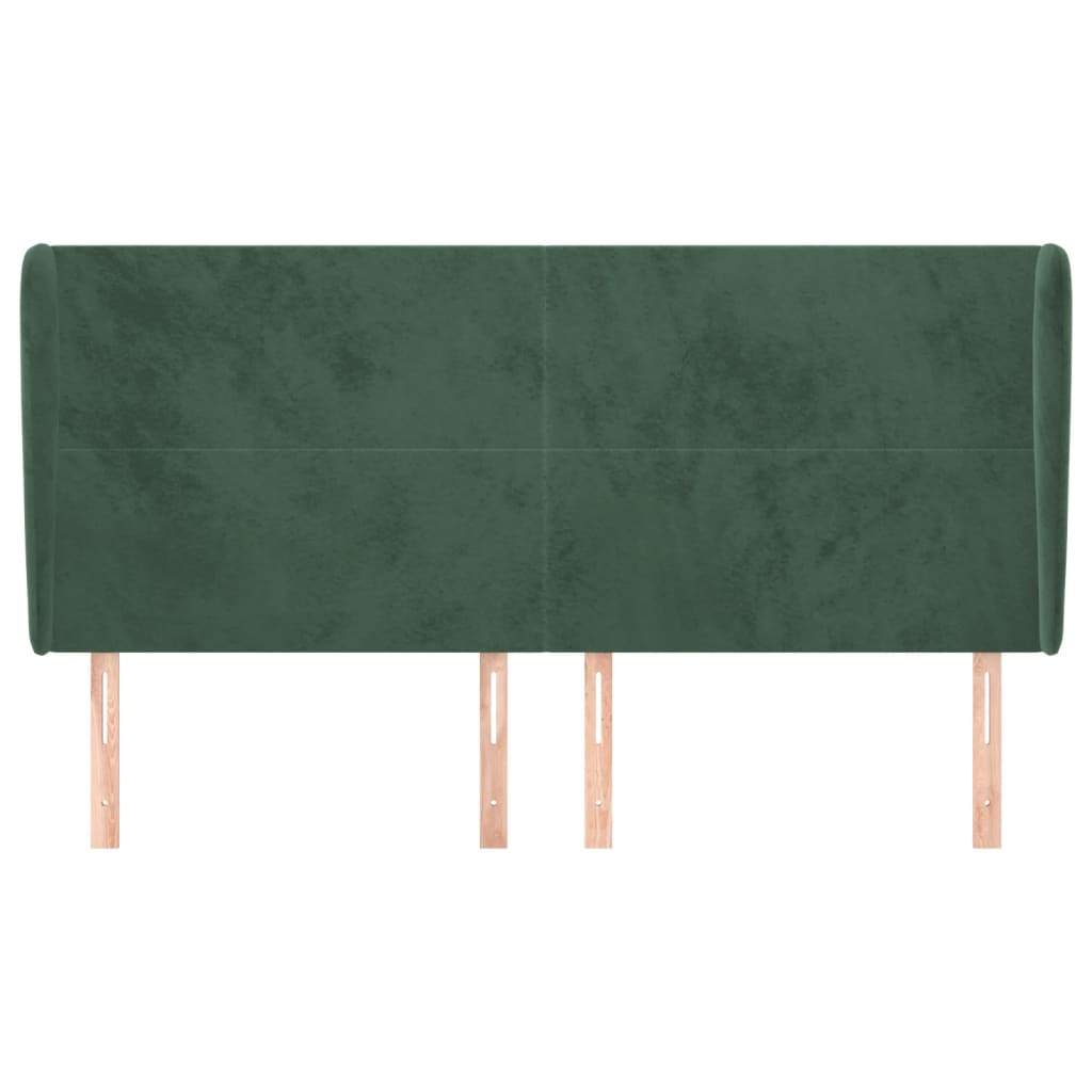 Tête de lit avec oreilles Vert foncé 163x23x118/128 cm Velours - XIOS