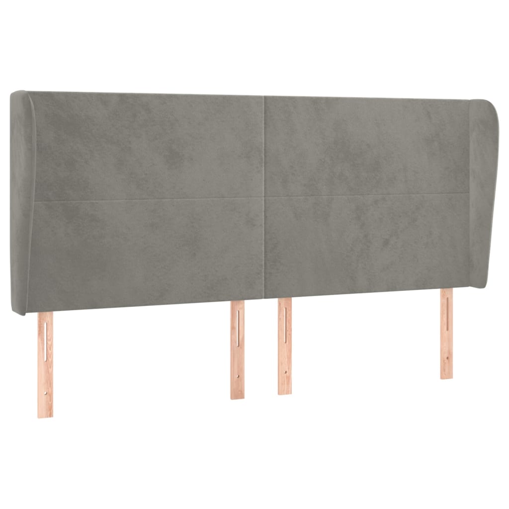 Tête de lit avec oreilles Gris clair 183x23x118/128 cm Velours - XIOS