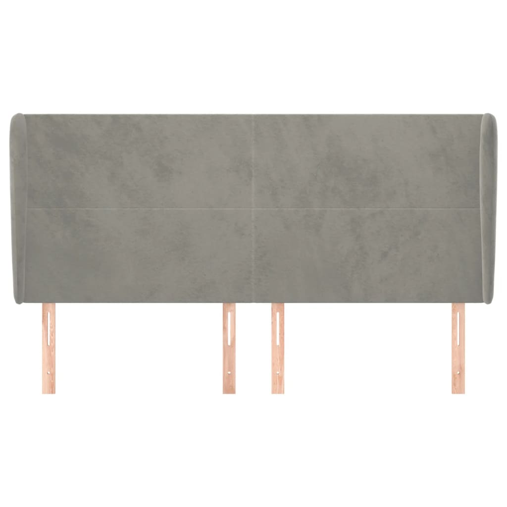 Tête de lit avec oreilles Gris clair 183x23x118/128 cm Velours - XIOS