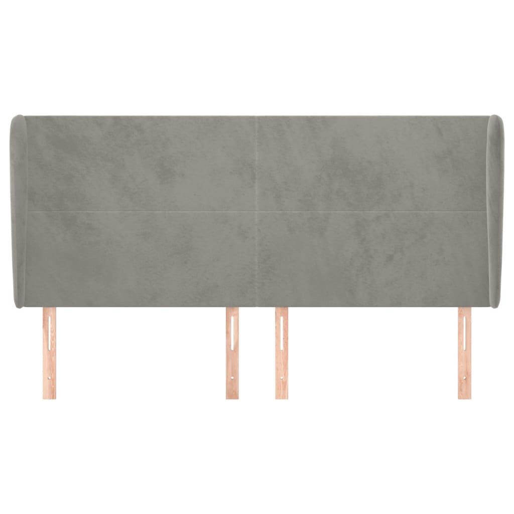 Tête de lit avec oreilles Gris clair 203x23x118/128 cm Velours - XIOS