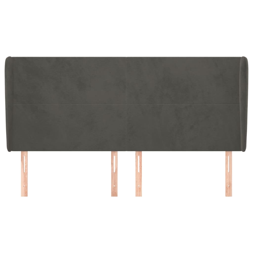 Tête de lit avec oreilles Gris foncé 203x23x118/128 cm Velours - XIOS
