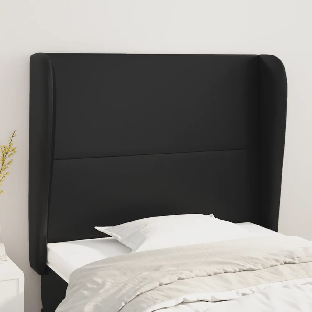 Tête de lit avec oreilles Noir 83x23x118/128 cm Similicuir - XIOS