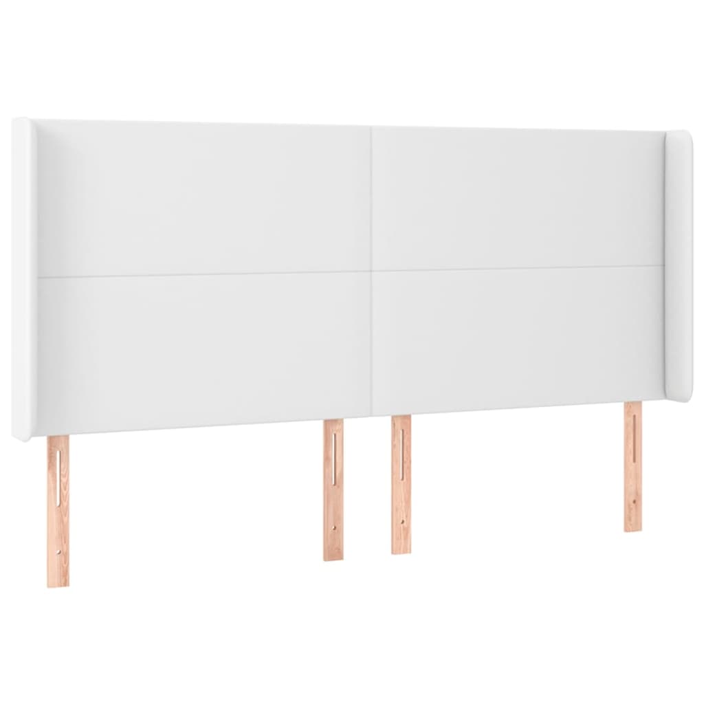Tête de lit avec oreilles Blanc 163x23x118/128 cm Similicuir - XIOS