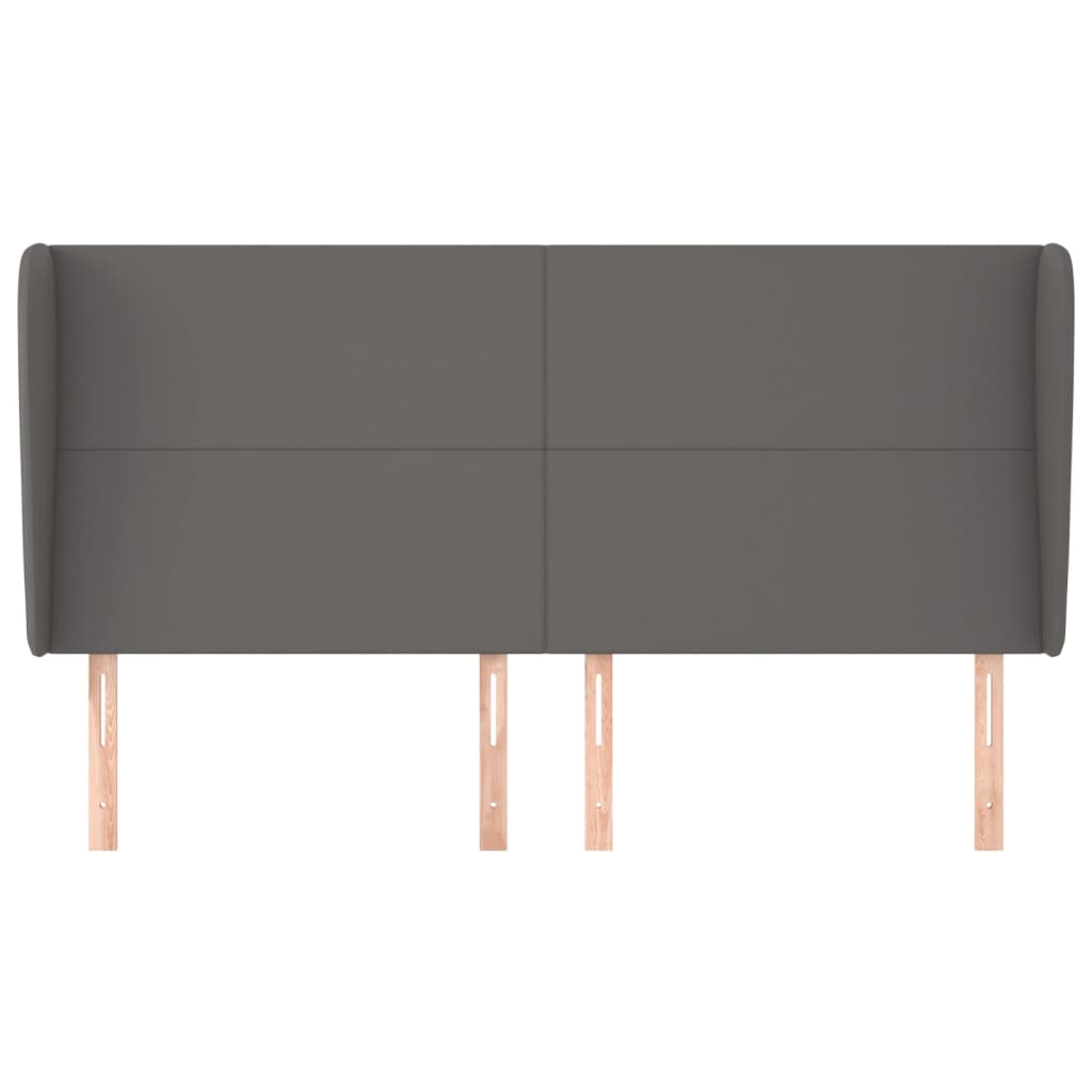 Tête de lit avec oreilles Gris 203x23x118/128 cm Similicuir - XIOS