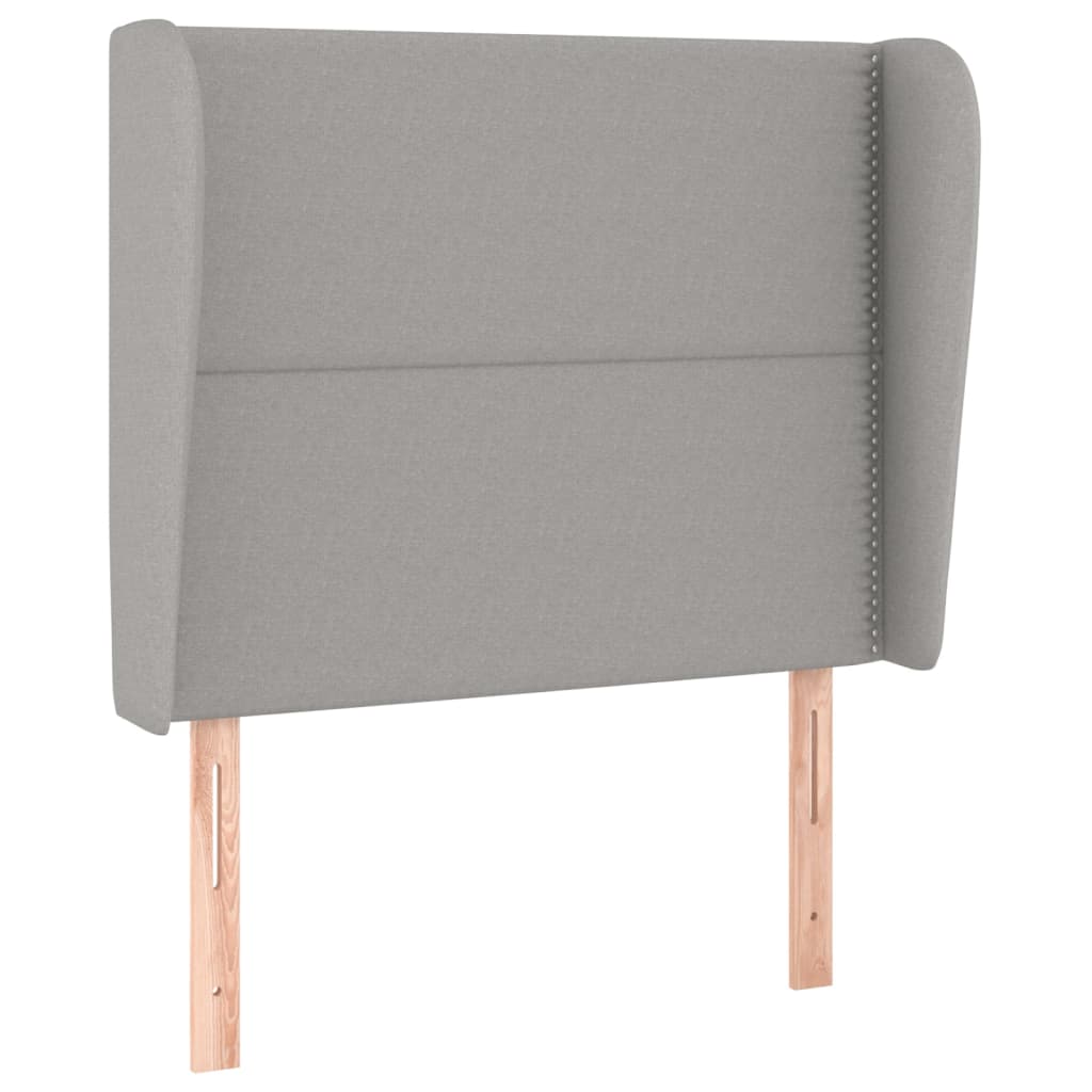 Tête de lit avec oreilles Gris clair 103x23x118/128 cm Tissu - XIOS