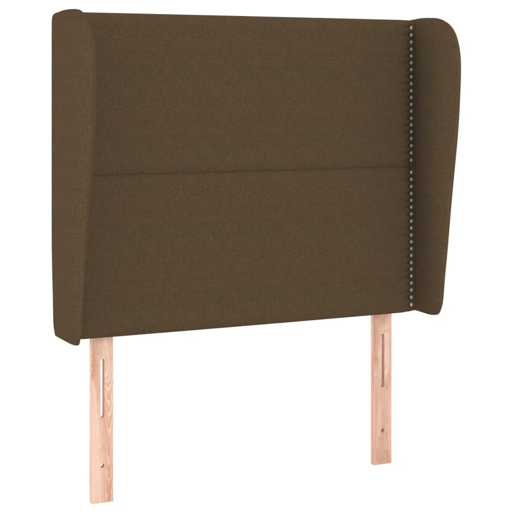 Tête de lit avec oreilles Marron foncé 103x23x118/128 cm Tissu - XIOS