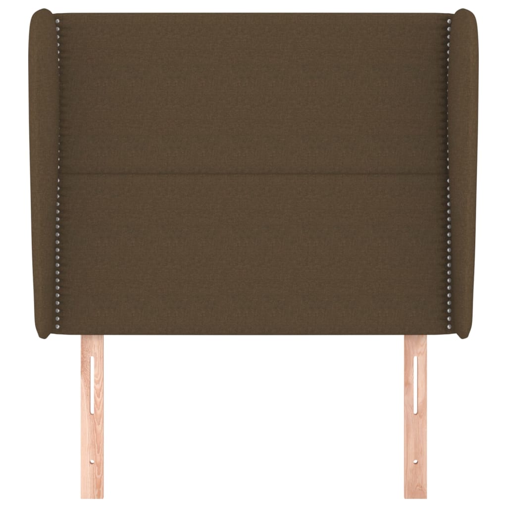 Tête de lit avec oreilles Marron foncé 103x23x118/128 cm Tissu - XIOS