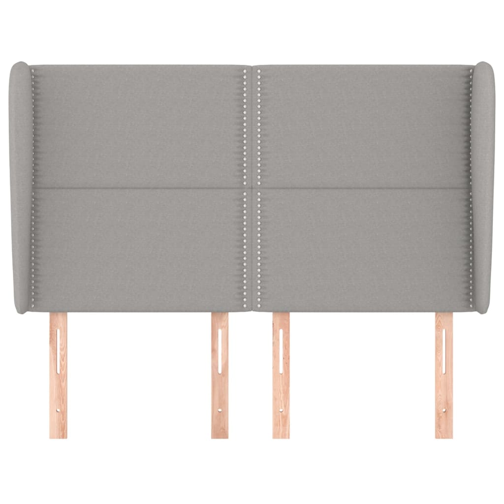 Tête de lit avec oreilles Gris clair 147x23x118/128 cm Tissu - XIOS