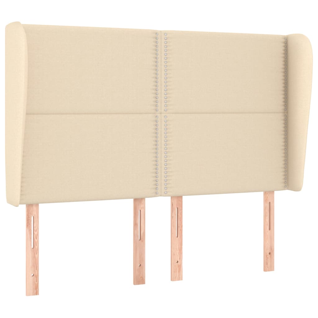 Tête de lit avec oreilles Crème 147x23x118/128 cm Tissu - XIOS