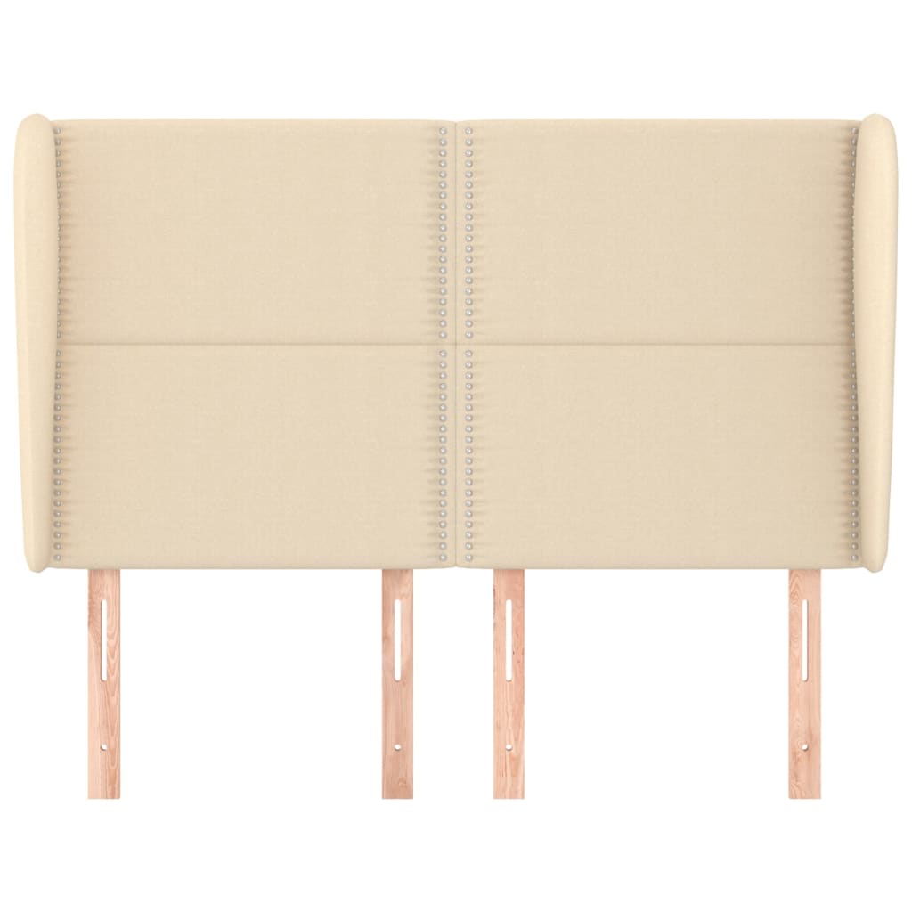 Tête de lit avec oreilles Crème 147x23x118/128 cm Tissu - XIOS