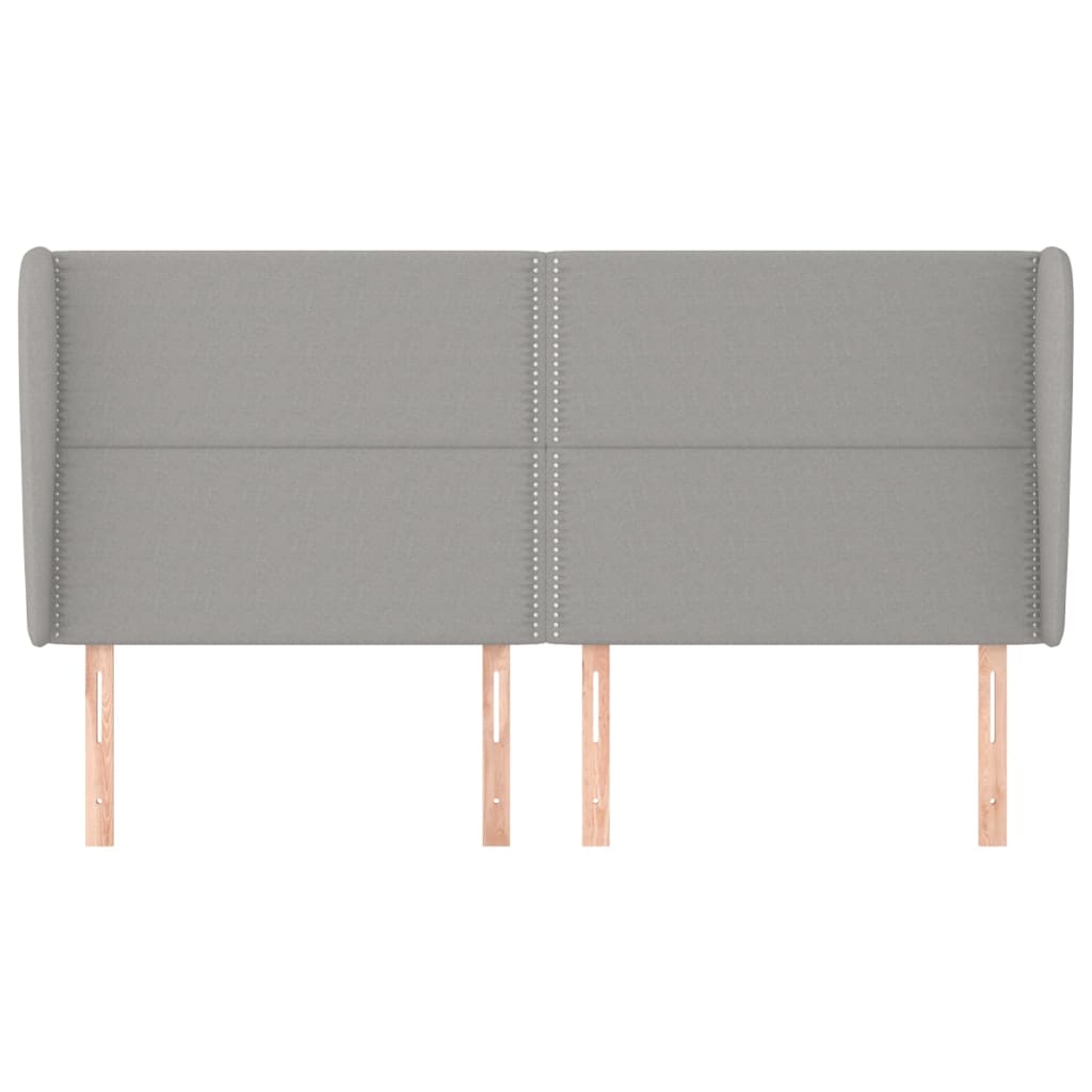 Tête de lit avec oreilles Gris clair 183x23x118/128 cm Tissu - XIOS