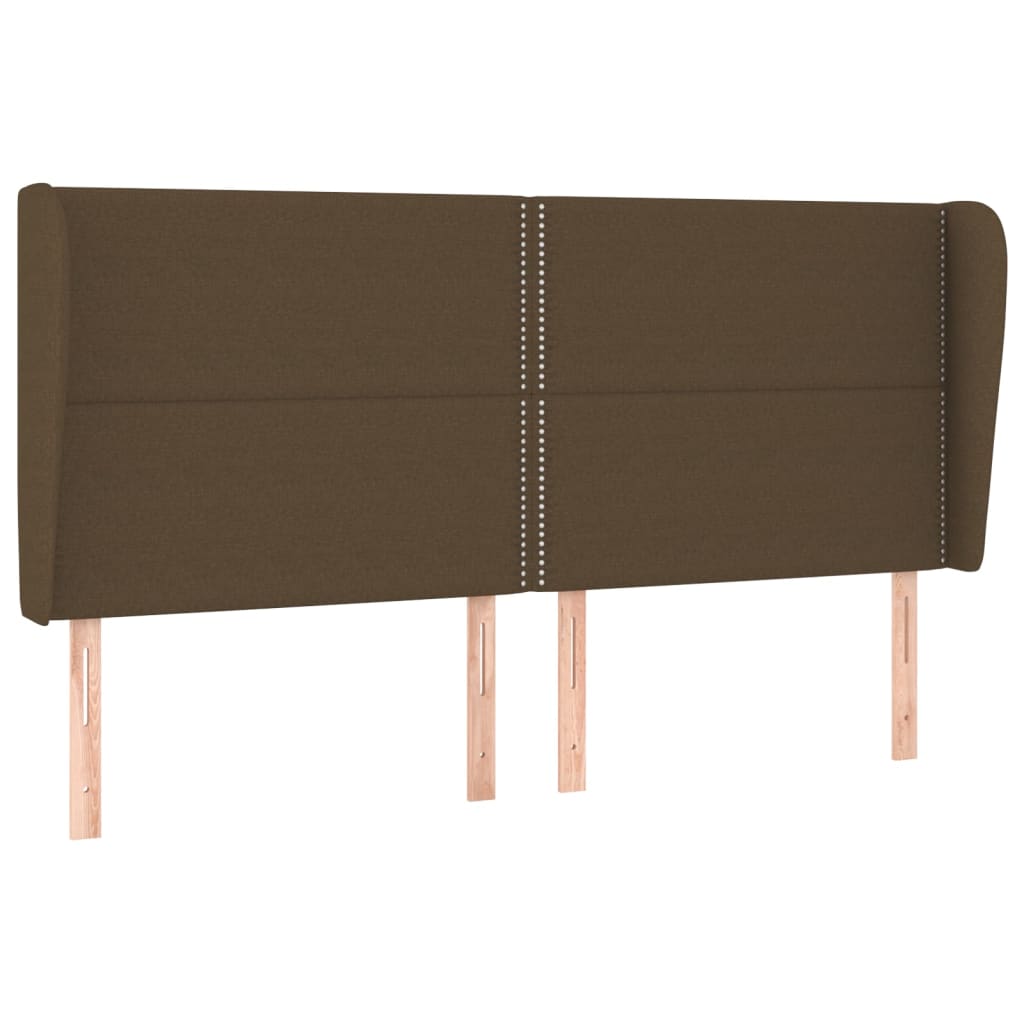 Tête de lit avec oreilles Marron foncé 183x23x118/128 cm Tissu - XIOS