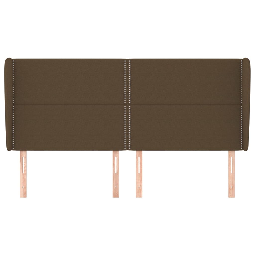 Tête de lit avec oreilles Marron foncé 183x23x118/128 cm Tissu - XIOS