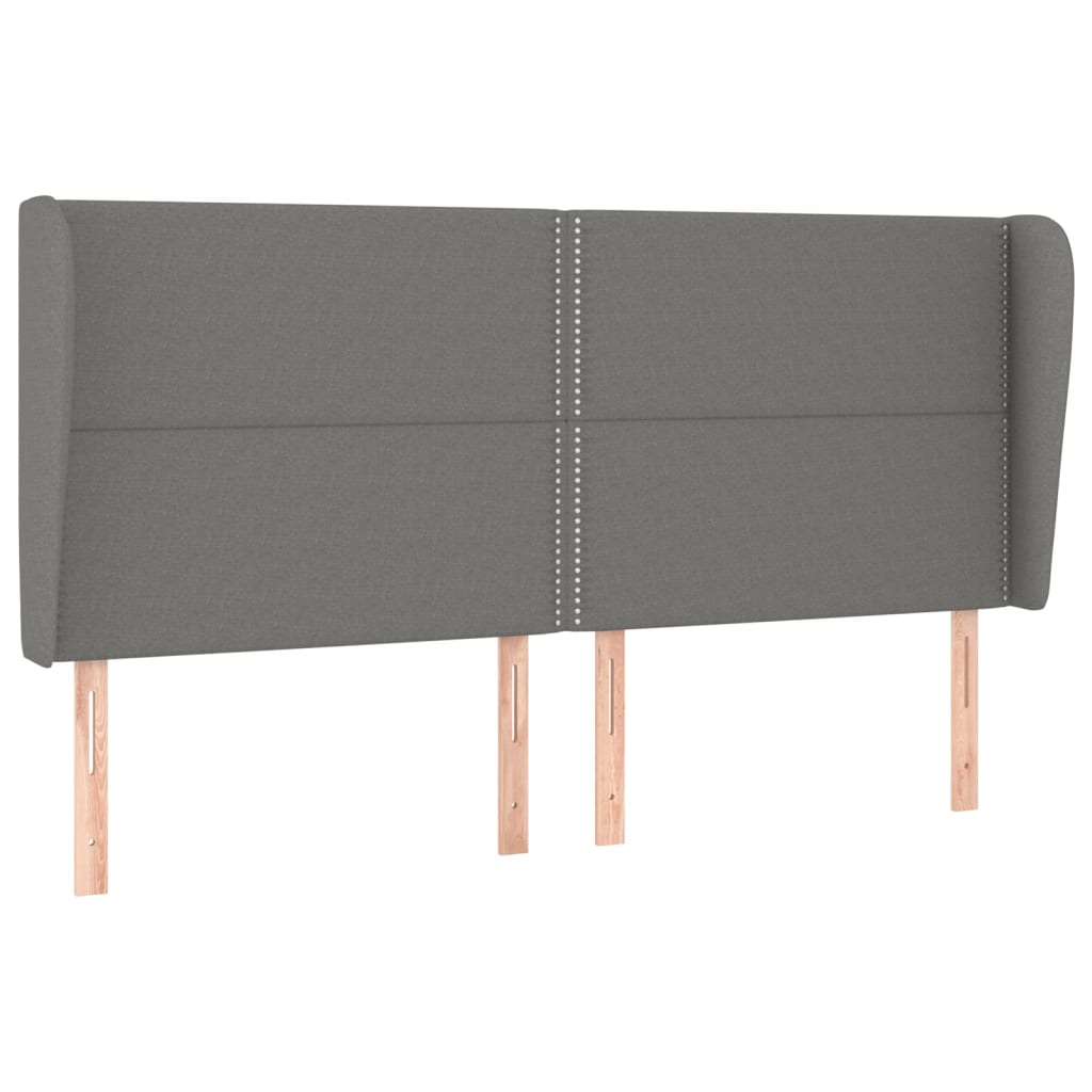 Tête de lit avec oreilles Gris foncé 203x23x118/128 cm Tissu - XIOS