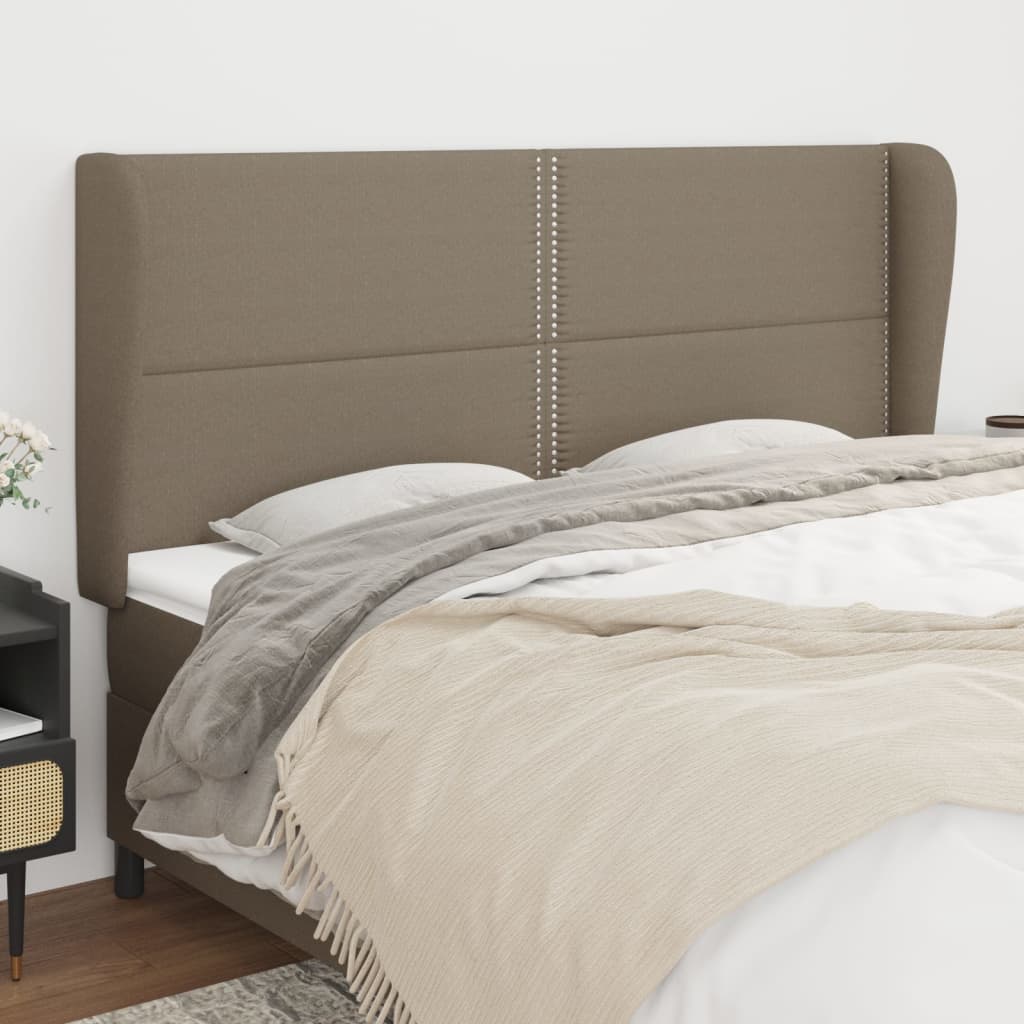 Tête de lit avec oreilles Taupe 203x23x118/128 cm Tissu - XIOS