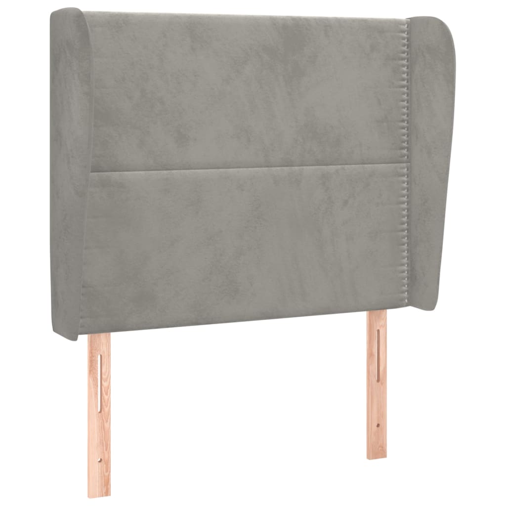 Tête de lit avec oreilles Gris clair 103x23x118/128 cm Velours - XIOS