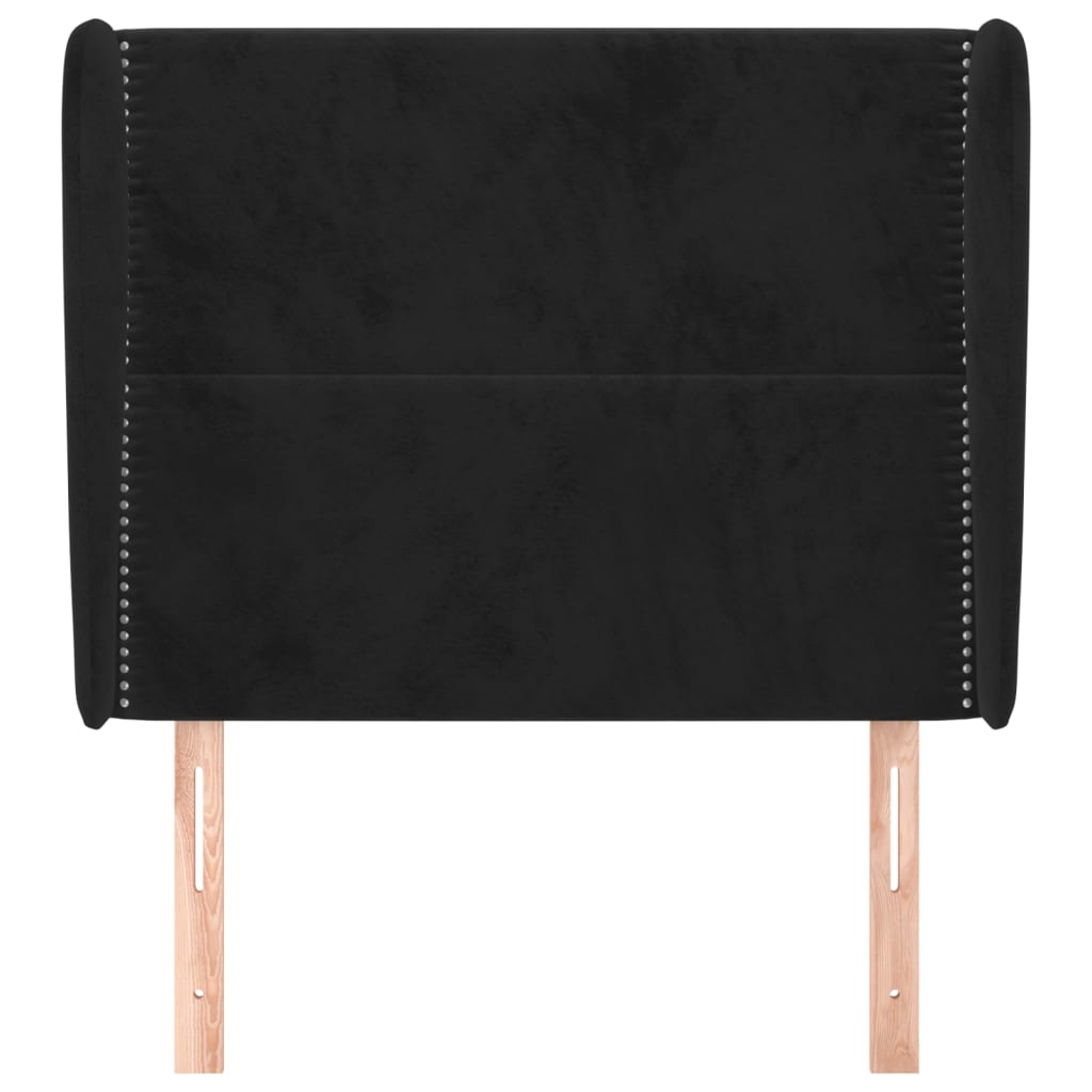 Tête de lit avec oreilles Noir 103x23x118/128 cm Velours - XIOS