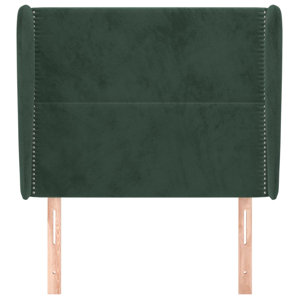 Tête de lit avec oreilles Vert foncé 103x23x118/128 cm Velours - XIOS