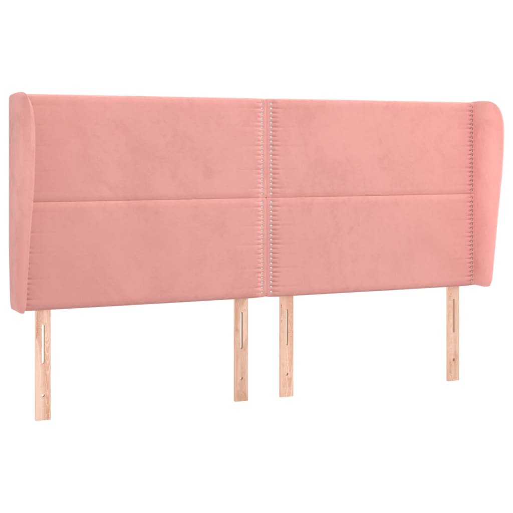 Tête de lit avec oreilles Rose 163x23x118/128 cm Velours - XIOS