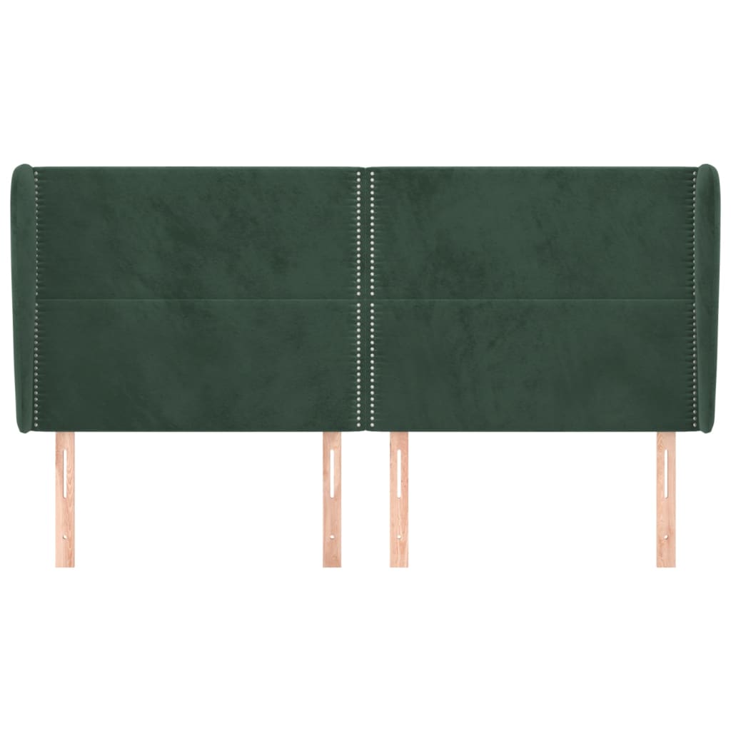 Tête de lit avec oreilles Vert foncé 203x23x118/128 cm Velours - XIOS