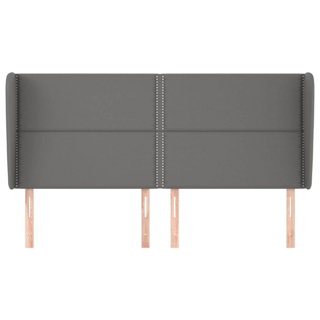 Tête de lit avec oreilles Gris 203x23x118/128 cm Similicuir - XIOS