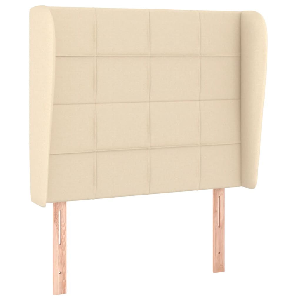Tête de lit avec oreilles Crème 83x23x118/128 cm Tissu Têtes et pieds de lit vidaXL