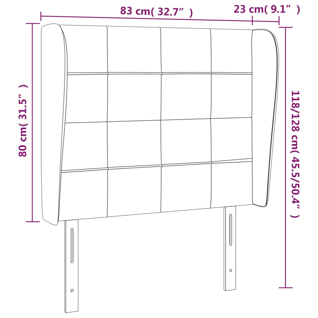 Tête de lit avec oreilles Crème 83x23x118/128 cm Tissu - XIOS