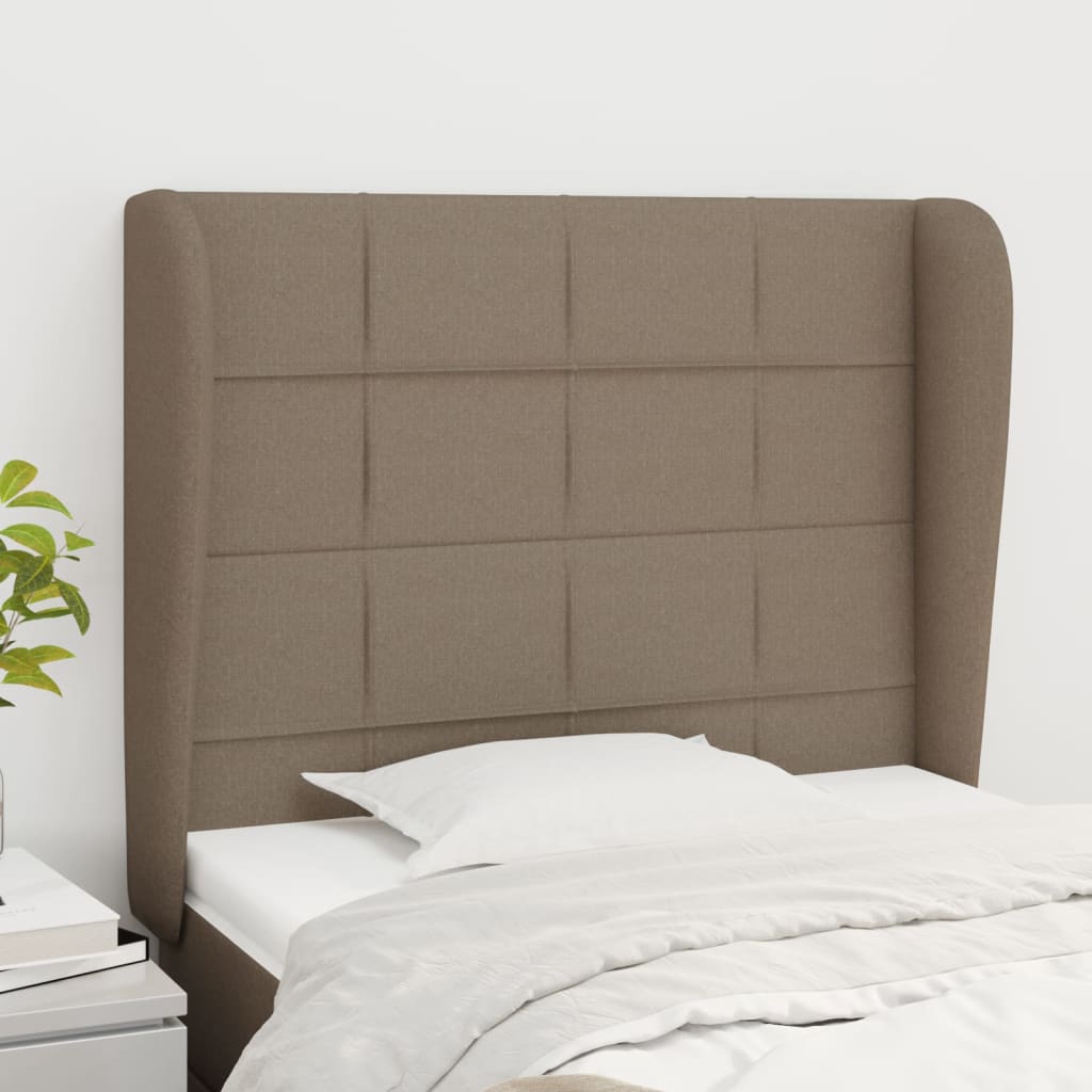 Tête de lit avec oreilles Taupe 103x23x118/128 cm Tissu - XIOS