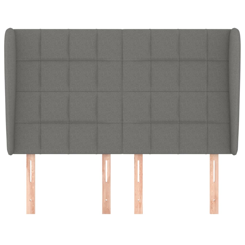 Tête de lit avec oreilles Gris foncé 147x23x118/128 cm Tissu - XIOS