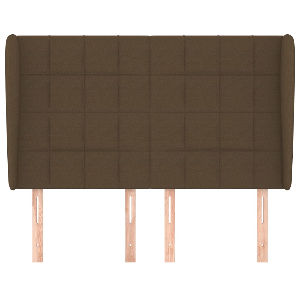 Tête de lit avec oreilles Marron foncé 147x23x118/128 cm Tissu - XIOS